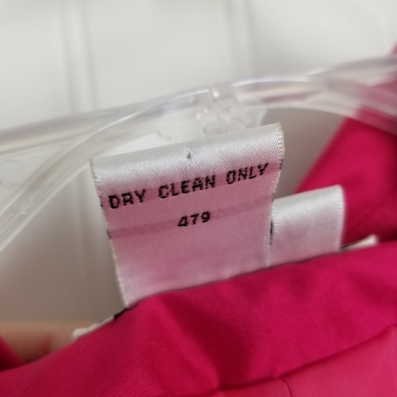 Newport News Silk Long Blazer Jacket Knee Length Embroidered Flowers Pink Sz 12 - Picture 8 of 13